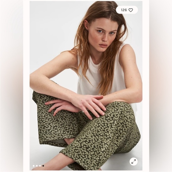 FP Movement by Free People Green Patterned Wide Leg Pants 100% cotton - Picture 3 of 16